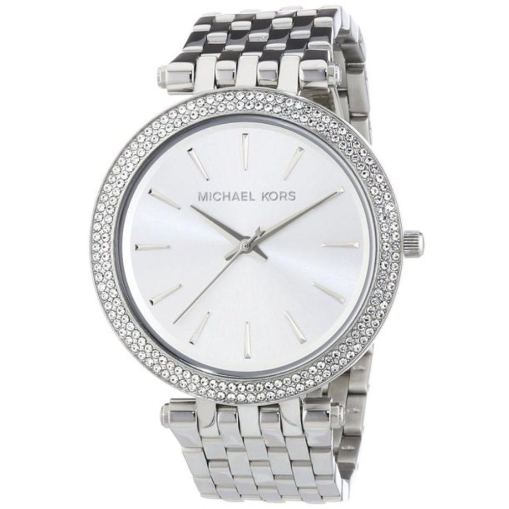 MICHAEL KORS Darci Silver Dial Pave Bezel Ladies Watch MK3190